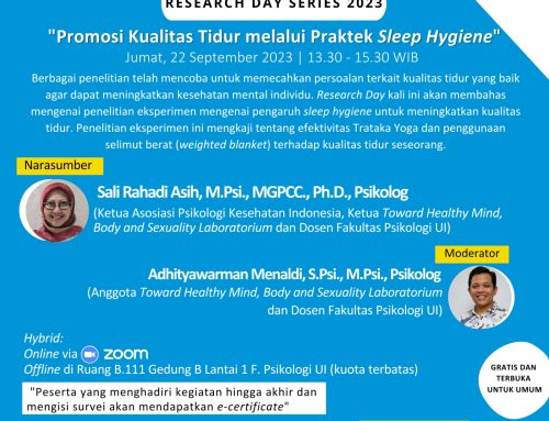 Research Day Seri 9: Promosi Kualitas Tidur melalui Praktek Sleep Hygiene